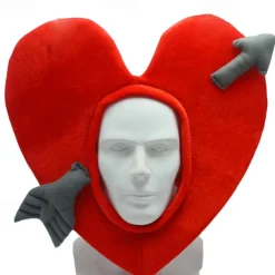 Valentine's Day Cartoon Love Peach Plush Head Cover Funny Cupid Arrow Warm Hat Party Performance Photography Prop