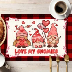 Valentine's Day Placemats Set of 4 Romantic and Decorative Table Mats Featuring Heart or Rose Patterns Durable and Heat-Resistant Perfect for Adding a Touch of Love to Your Dining Table Decor