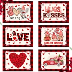 Valentine's Day Placemats Set of 4 Romantic and Decorative Table Mats Featuring Heart or Rose Patterns Durable and Heat-Resistant Perfect for Adding a Touch of Love to Your Dining Table Decor