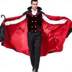 Vampire Dracula Halloween Cosplay Costume Masquerade Outfits Cosplay Adults' Men's Carnival Masquerade Mardi Gras Party / Evening Easy Halloween Costumes Dress Up