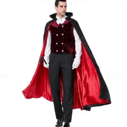 Vampire Dracula Halloween Cosplay Costume Masquerade Outfits Cosplay Adults' Men's Carnival Masquerade Mardi Gras Party / Evening Easy Halloween Costumes Dress Up