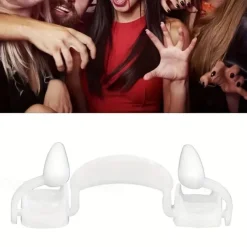 Vampire Fangs, Retractable Halloween Vampire Fangs Teeth, Made of Resin, Werewolf Teeth Glue Set
