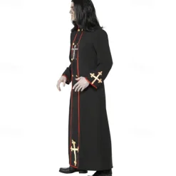 Vampire Pastor Cosplay Costume Masquerade Adults' Men's Cosplay Halloween Carnival Performance Halloween Halloween Carnival Masquerade Easy Halloween Costumes With Wig