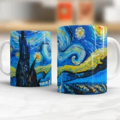 Van Gogh Starry Night Ceramic Mug - Perfect Gift for Friends, Office Water Cup, Home Milk Mug