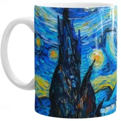Van Gogh Starry Night Ceramic Mug - Perfect Gift for Friends, Office Water Cup, Home Milk Mug
