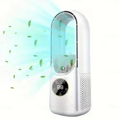 Vaneless Desktop Fan – Super Quiet Negative Ion Purifier Fan with Humidification for Bedroom and Living Room