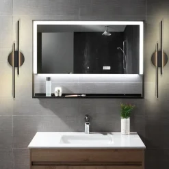 Vanity Light LED Mirror Front Lamp Waterproof IP20 71cm LED Bathroom Lights Over Mirror Black/White Wall Lighting Fixtures for Bathroom Bedroom Living Room Cabinet 110-240V