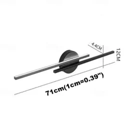 Vanity Light LED Mirror Front Lamp Waterproof IP20 71cm LED Bathroom Lights Over Mirror Black/White Wall Lighting Fixtures for Bathroom Bedroom Living Room Cabinet 110-240V