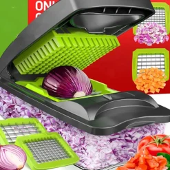 Vegetable Slicer Onion Mincer Chopper Vegetable Chopper Cutter Dicer Egg Slicer with Container Multi-Functional Vegetable Cutter
