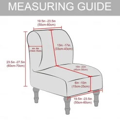 Velvet Armless Accent Chair Cover Stretch Armless Chair Cover for Livingroom,Chair Slipcover Protector with Elastic Bottom, Machine Washable