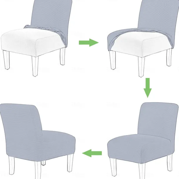 Velvet Armless Accent Chair Cover Stretch Armless Chair Cover for Livingroom,Chair Slipcover Protector with Elastic Bottom, Machine Washable