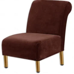 Velvet Armless Accent Chair Cover Stretch Armless Chair Cover for Livingroom,Chair Slipcover Protector with Elastic Bottom, Machine Washable