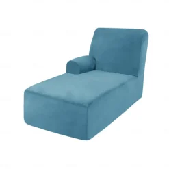 Velvet Chaise Cover Stretch Sectional Couch Covers for L Shaped Sofa Fitted Soft Chaise Lounge Cushion Cover Sofa Slipcover with Elastic Bottom