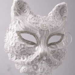 Venice Carnival Cat Mask Black Masquerade Graduation Party Accessories Women Elegant Halloween Cosplay Masks