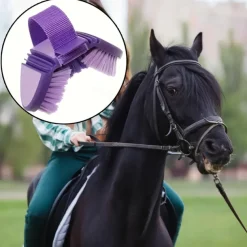 Versatile Soft Bristle Horse Brush - Bendable, Multi-Angle Grooming Tool for Horses, Cows - Ideal for Bathing and Cleaning