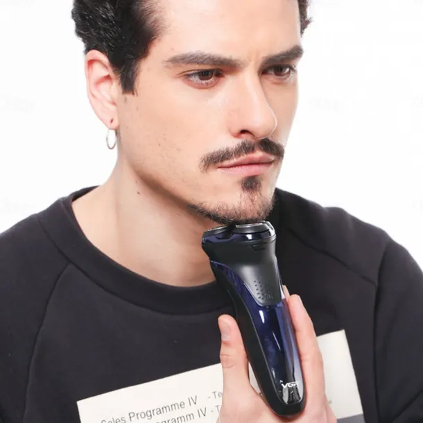 VGR Electric Razor for Men USB Rechargeable 3D Rotary Men's Shaver Pop-up Beard Trimmer Grooming Kit IPX7-Waterproof Corded & Cordless Wet Dry Beard Shavers LED Display