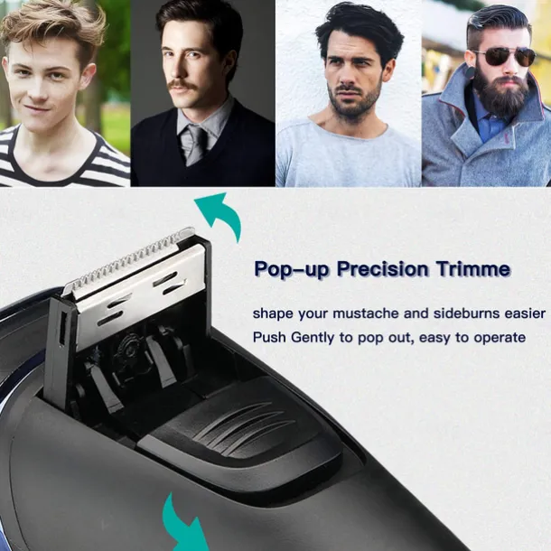 VGR Electric Razor for Men USB Rechargeable 3D Rotary Men's Shaver Pop-up Beard Trimmer Grooming Kit IPX7-Waterproof Corded & Cordless Wet Dry Beard Shavers LED Display