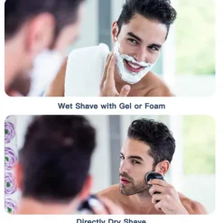 VGR Electric Razor for Men USB Rechargeable 3D Rotary Men's Shaver Pop-up Beard Trimmer Grooming Kit IPX7-Waterproof Corded & Cordless Wet Dry Beard Shavers LED Display