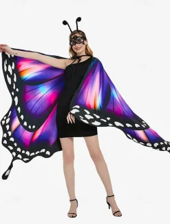 Vibrant Butterfly Wings Costume for Women - Colorful Party Accessory for Halloween, Cosplay, and Festivals