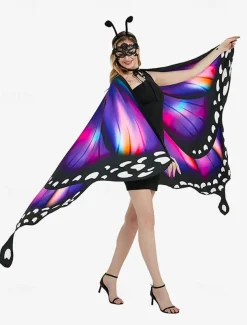 Vibrant Butterfly Wings Costume for Women - Colorful Party Accessory for Halloween, Cosplay, and Festivals