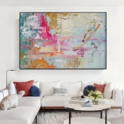 Vibrant Painting hand painted Abstract Painting pink Painting Canvas Painting Handmade Painting Large pattle knife Oil Painting Home Decor Wall Art painting