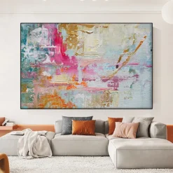 Vibrant Painting hand painted Abstract Painting pink Painting Canvas Painting Handmade Painting Large pattle knife Oil Painting Home Decor Wall Art painting