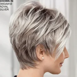 Victoria WhisperLite Wig Edgy Short Pixie Wig with An Asymmetrical Fringe and Rich Feathery Layers / Multi-tonal Shades of Blonde Silver Brown and Red