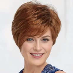Victoria WhisperLite Wig Edgy Short Pixie Wig with An Asymmetrical Fringe and Rich Feathery Layers / Multi-tonal Shades of Blonde Silver Brown and Red