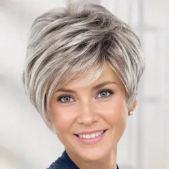 Victoria WhisperLite Wig Edgy Short Pixie Wig with An Asymmetrical Fringe and Rich Feathery Layers/Multi-tonal Shades of Blonde Silver Brown and Red