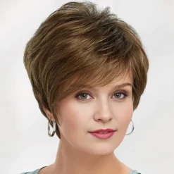 Victoria WhisperLite Wig Edgy Short Pixie Wig with An Asymmetrical Fringe and Rich Feathery Layers/Multi-tonal Shades of Blonde Silver Brown and Red