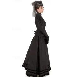 Victorian Ball Gown 1910s Floor Length Long Length Party Costume Bustle Dress Prom Dress Plus Size Duchess Corrina victorian Solid Color Two Piece Round Neck Fancy Dress Women's Masquerade Party