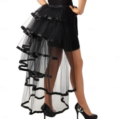 Victorian Steampunk Tie-on Bustle Skirt Tutu Belt Lace Underskirt 90cm length Halloween Carnival Party Club