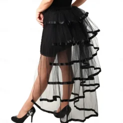 Victorian Steampunk Tie-on Bustle Skirt Tutu Belt Lace Underskirt 90cm length Halloween Carnival Party Club