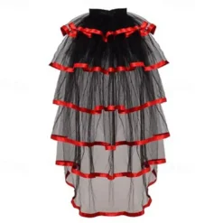 Victorian Steampunk Tie-on Bustle Skirt Tutu Belt Lace Underskirt 90cm length Halloween Carnival Party Club