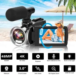 Video Camera Camcorder HD 4K 48MP Video Recorder Camera Vlogging Camera DV Camcorders Video Camera Digital Zoom