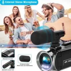 Video Camera Camcorder HD 4K 48MP Video Recorder Camera Vlogging Camera DV Camcorders Video Camera Digital Zoom