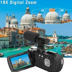 Video Camera Camcorder HD 4K 48MP Video Recorder Camera Vlogging Camera DV Camcorders Video Camera Digital Zoom