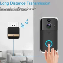 Video Doorbell Camera Wireless Battery Powered WiFi Video Doorbell Camera Motion Detector 2-Way Talk HD Video Night Vision Cloud Storage Battery Powered 2.4G WiFi Smart Home Security Doorbell C