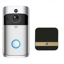 Video Doorbell Camera Wireless Battery Powered WiFi Video Doorbell Camera Motion Detector 2-Way Talk HD Video Night Vision Cloud Storage Battery Powered 2.4G WiFi Smart Home Security Doorbell C
