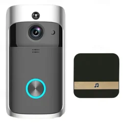 Video Doorbell Camera Wireless Battery Powered WiFi Video Doorbell Camera Motion Detector 2-Way Talk HD Video Night Vision Cloud Storage Battery Powered 2.4G WiFi Smart Home Security Doorbell C