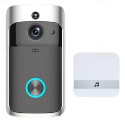 Video Doorbell Camera Wireless Battery Powered WiFi Video Doorbell Camera Motion Detector 2-Way Talk HD Video Night Vision Cloud Storage Battery Powered 2.4G WiFi Smart Home Security Doorbell C