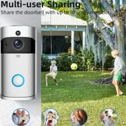 Video Doorbell Camera Wireless Battery Powered WiFi Video Doorbell Camera Motion Detector 2-Way Talk HD Video Night Vision Cloud Storage Battery Powered 2.4G WiFi Smart Home Security Doorbell C