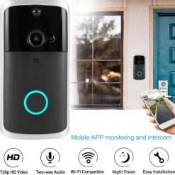 Video Doorbell Camera Wireless Battery Powered WiFi Video Doorbell Camera Motion Detector 2-Way Talk HD Video Night Vision Cloud Storage Battery Powered 2.4G WiFi Smart Home Security Doorbell C