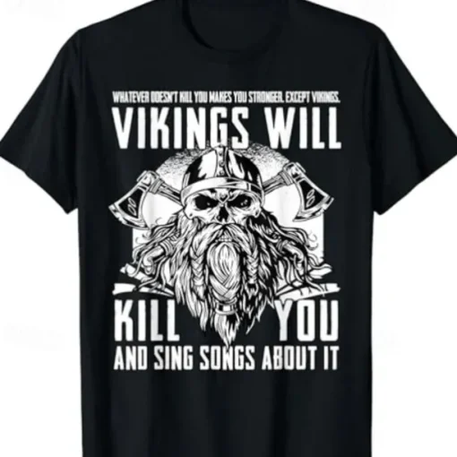 Viking T-shirt Pattern Graphic For Men's Adults' Halloween Carnival Masquerade Hot Stamping Casual Daily