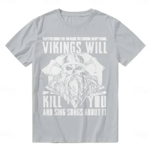 Viking T-shirt Pattern Graphic For Men's Adults' Halloween Carnival Masquerade Hot Stamping Casual Daily