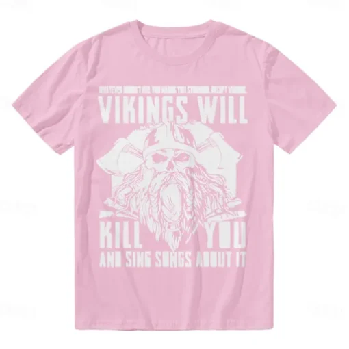 Viking T-shirt Pattern Graphic For Men's Adults' Halloween Carnival Masquerade Hot Stamping Casual Daily