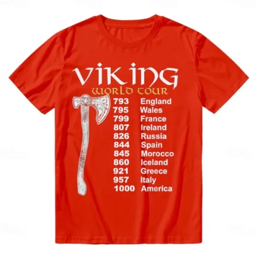 Viking T-shirt Pattern Graphic For Men's Adults' Halloween Carnival Masquerade Hot Stamping Casual Daily