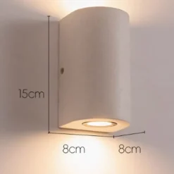 Villa Courtyard Wall Lighting Outdoor Aisle Lamp Cylindrical Shape Outdoor Wall Lamp Black/White Double Head Spotlight Exterior Wall Hotel Cement Wall Sconces 110-240V 10W