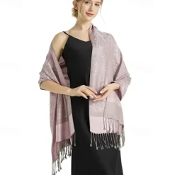 vimate Silky Paisley Pashmina Shawl Scarf-Women's Soft Double-side Jacquard Pashminas Wrap for Evening Dress Travel Shawl