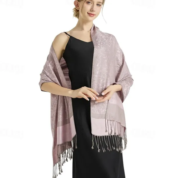 vimate Silky Paisley Pashmina Shawl Scarf-Women's Soft Double-side Jacquard Pashminas Wrap for Evening Dress Travel Shawl